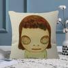 YYoshitomo Nara Art Lovely melancholy Pillow Sofa Decorative Home Doublesided Printing Short Plush Cute Cushion Cover