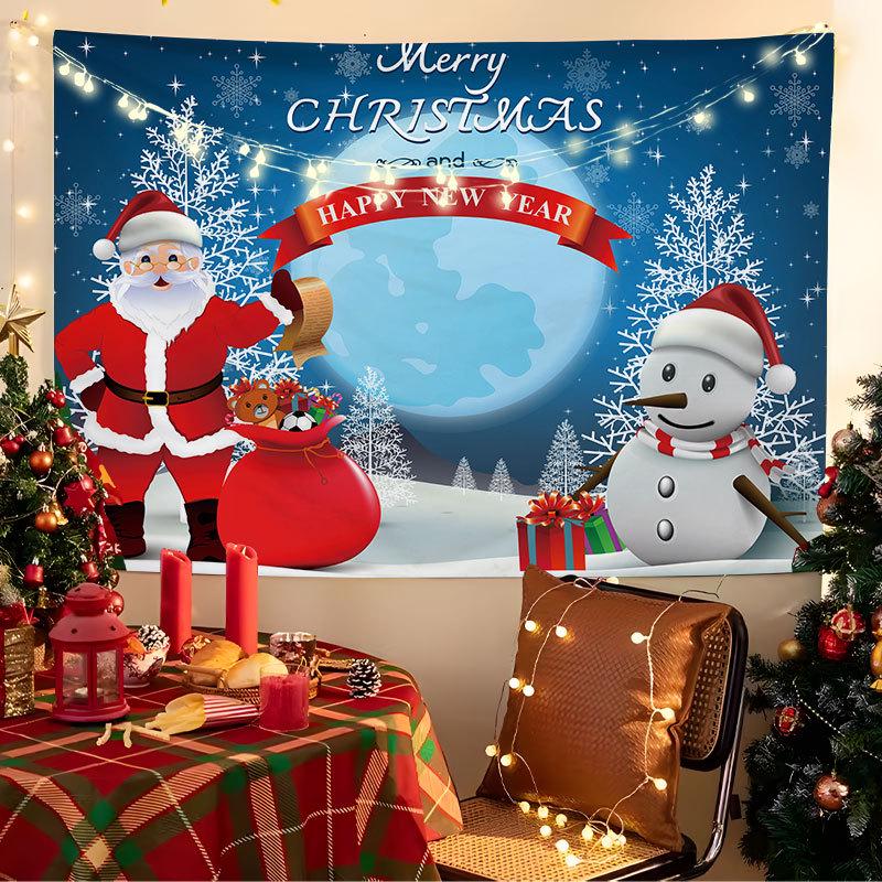 European Christmas Festival Hanging Cloth - Fresh Party Background Decor