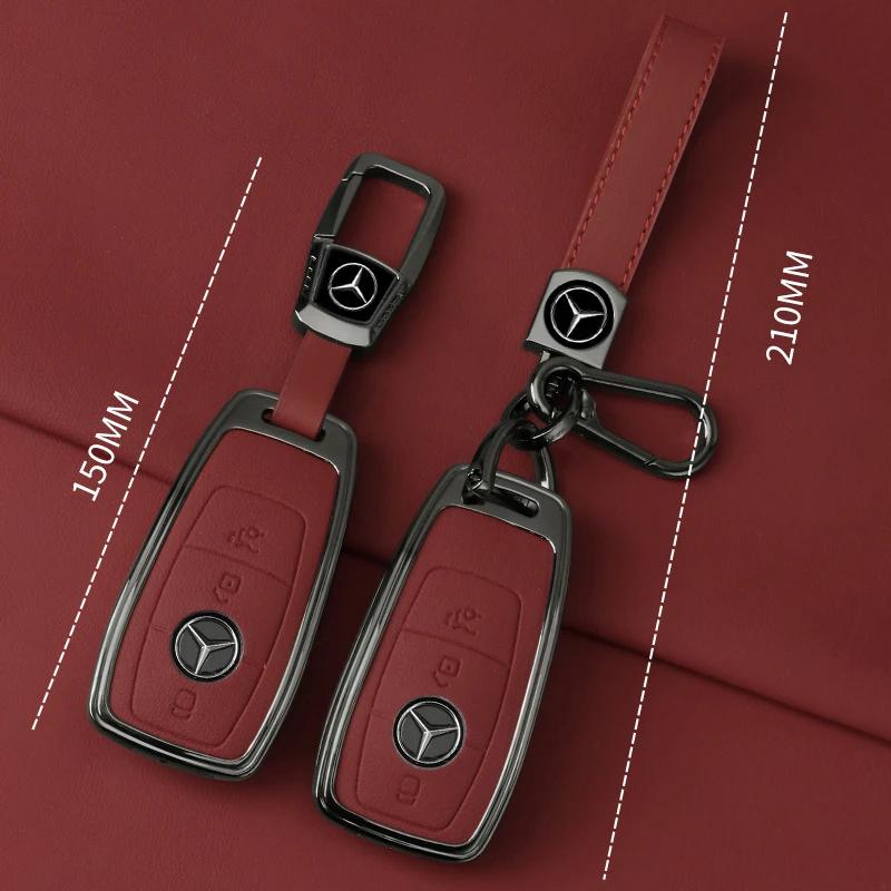 FIQ4 Hot 2025 Leather Car Key Full Case Protection Cover Shell Holder For Mercedes Benz AMG W204 W205 W203 W210 W211 W212 W124 W126 W