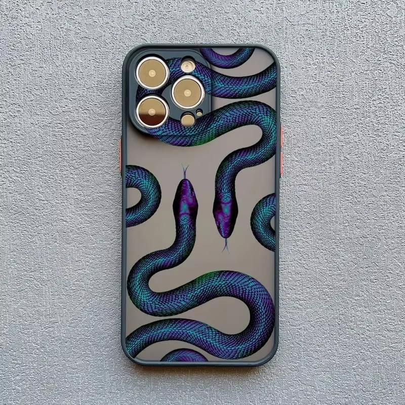 Роскошный Черно-Золотой Змеиный Чехол Для Телефона iPhone 16 15 14 13 12 11 Pro Max XS SE 7 8 Plus Уникальный Дракон Ударопрочная Задняя Крышка