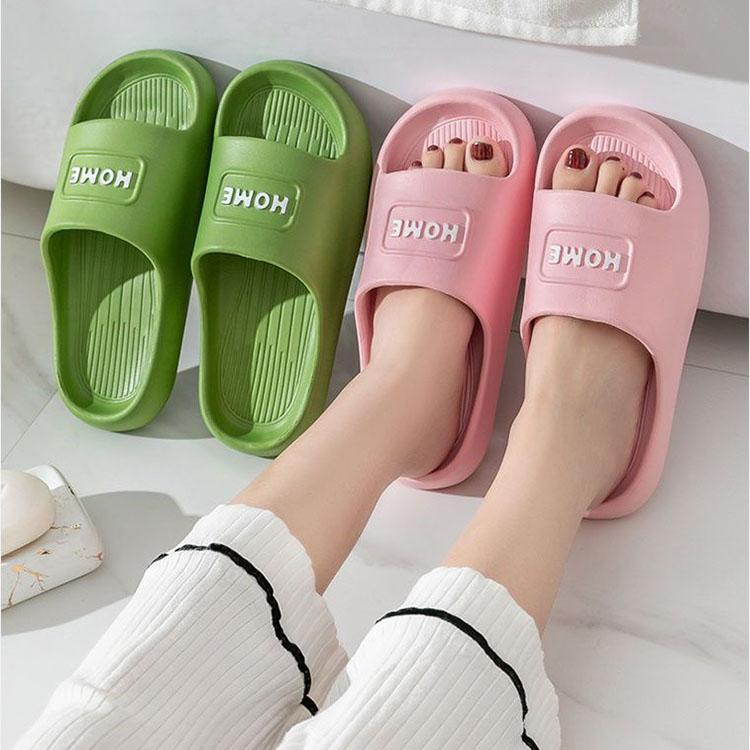 Letter Slippers Female Indoor Home Bathroom Thick Bottom Home Non-slip Sandals Women Out Wear Slippers