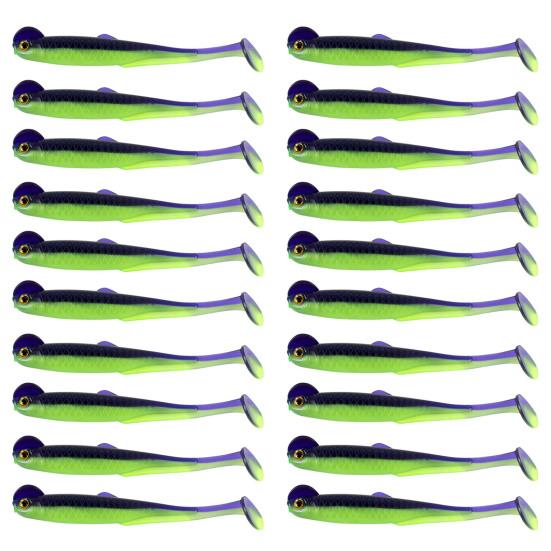 20 шт. рыболовная приманка 3D искусственная рыба с Т-образным хвостом гибкая приманка для техасских джигов необычные крючки для рыбалки на открытом воздухе