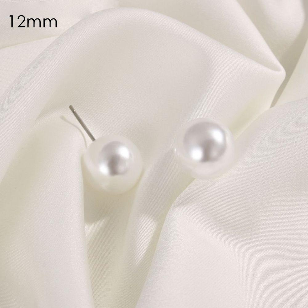 Elegant Round Ball Earrings 4mm 5mm 6mm 8mm 10mm 12mm Ear Stud Fashion Pearl Earrings Women