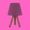 Трехногий деревянный абажур из фиолетовой ткани, изголовье спальни, детская комната, настольная лампа