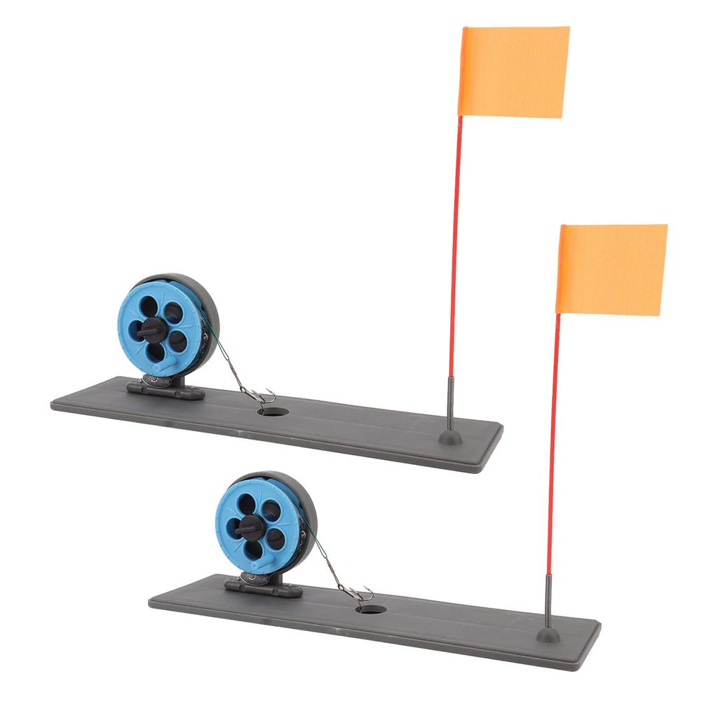 2 шт. Автоматическая плавающая удочка для подледной рыбалки с маркером-флагом, устойчивая, портативная, с наконечником для подледной рыбалки