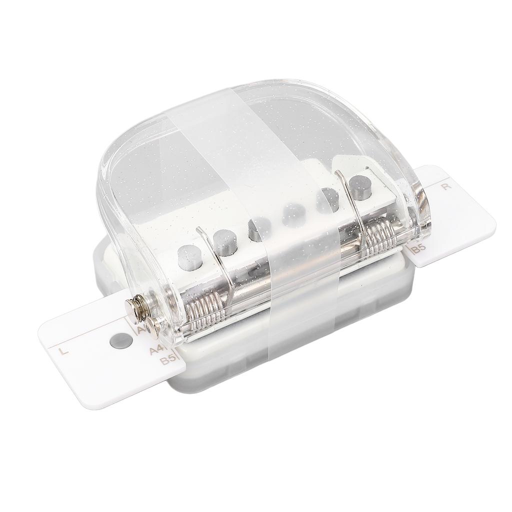 A4 B5 A5 Paper Puncher Transparent Handheld Loose Leaf Paper Hole Punch for School Office Transparent White