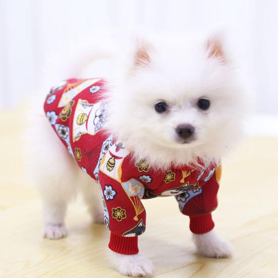 Год Мультфильм Зима Новый Щенок Кошка Дизайн Маленький Средний Одежда для домашних животных Собака Свитер