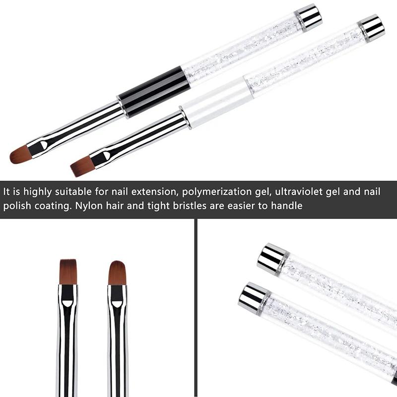Nail Glue Phototherapy Pen Oval Flat Gel Nail Brush Handle Professional Nail Art Design Brushes Nail Art Tool