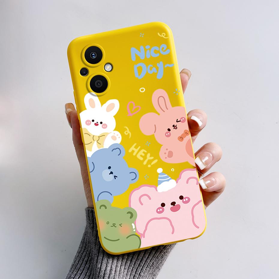 Для Oppo Reno7 Z 5G Чехол Reno 7 8 Lite Мультяшный Медведь Лягушка Мягкий Силиконовый Чехол для Телефона Для Oppo Reno 7Z 8Z Reno7Z 5G Задняя Крышка Capa