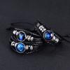 Night Light Up Zodiac Sign Braided Leather Bracelet for Men Women - 12 Constellation Horoscope Adjustable Wristband