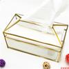 Glass Gold Large Tissue Box Paper Towel Box Drawing Paper Box European Creative Napkin Paper Living Room Tea Table Decor