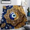 1Pc Evil Eye Print Flannel Blanket, High quality Comfortable for All Seasons, Home Decor, Warmth and Comfort, Perfect for Christmas Gifts W60