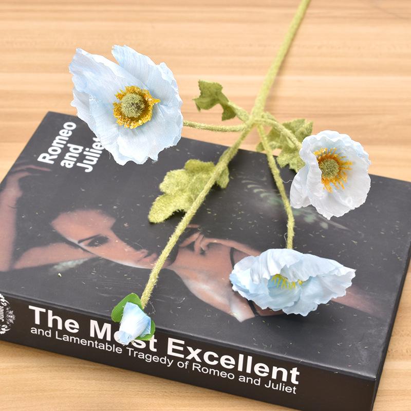 3 головки мини маки искусственный цветок шелк искусственный цветок домашняя вечеринка свадебное украшение фотография декоративные искусственные цветы ADM