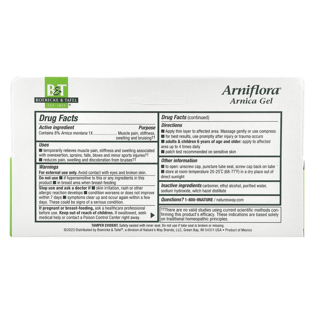 Boericke & Tafel Arniflora, Arnica Topical Gel, 2.75 Oz (78 G)