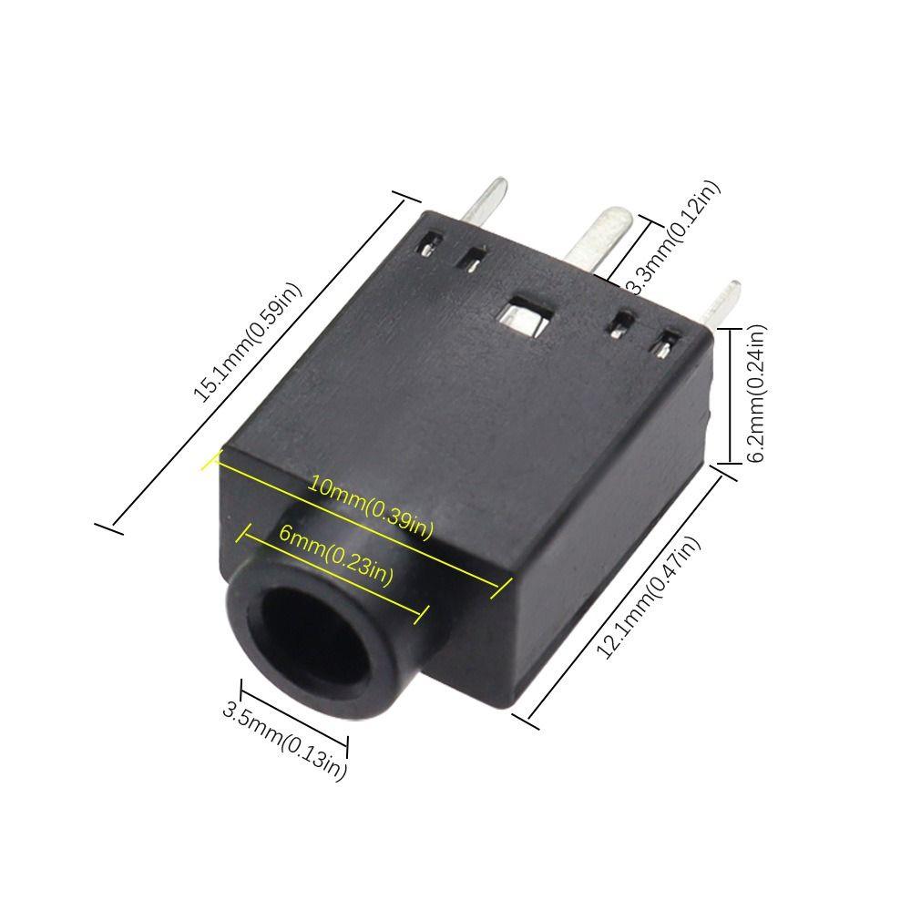 10Pcs Double Channel Audio Jack Socket Vertical Mount Stereo Socket Audio Equipment Repair