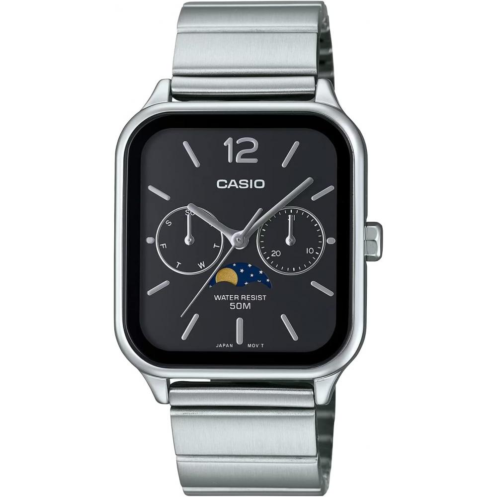 Casio Мужские Аналоговые Часы с Фазами Луны Металлический Ремешок Черные Mtp M305d 1av