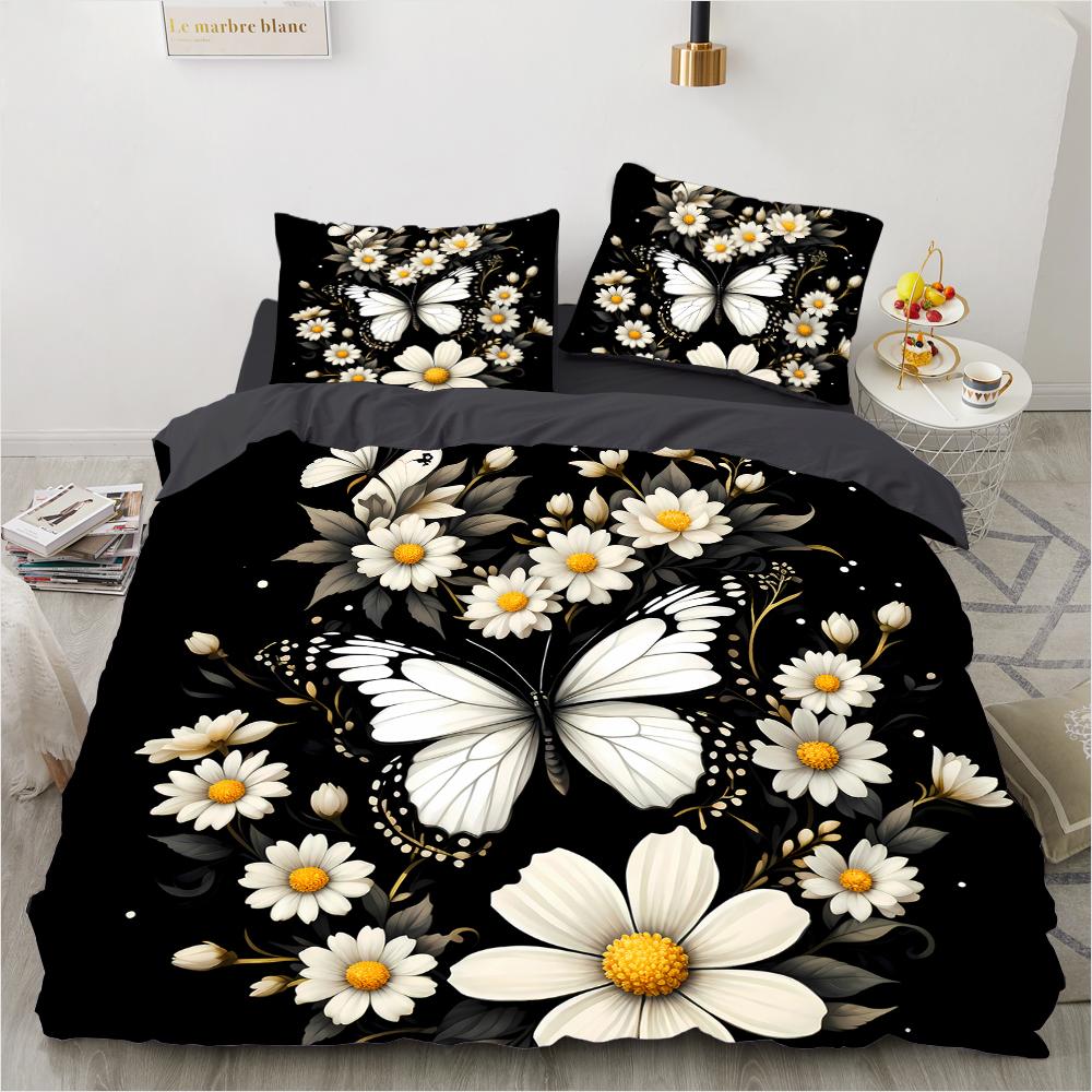 Красочный ретро-принт с 3D-принтом в виде бабочки (комплект из трех частей) односпальная двуспальная кровать пододеяльник наволочка комплект постельного белья