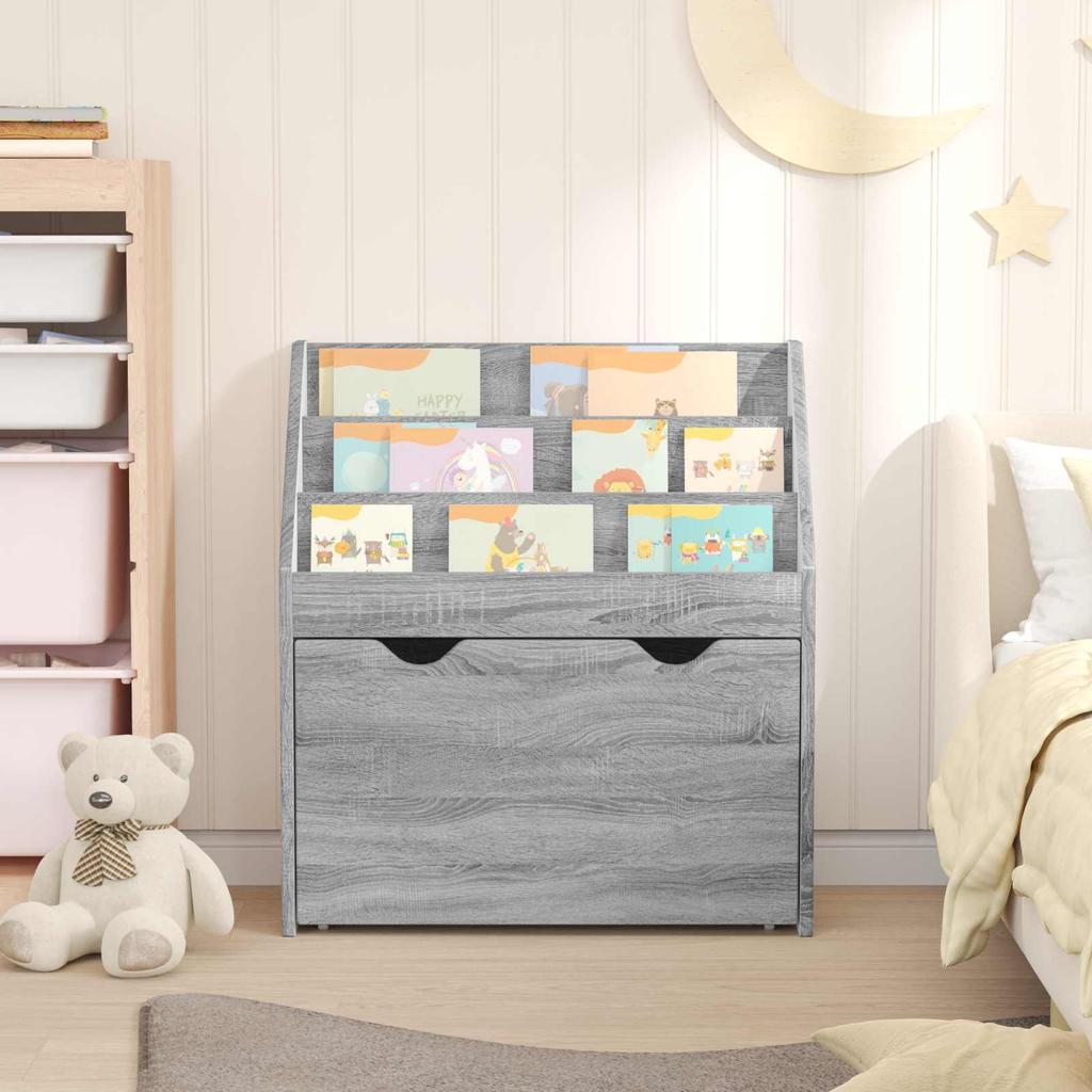 Kids Bookshelf Grey Sonoma 60 x 29.5 x 69 cm Engineered Wood