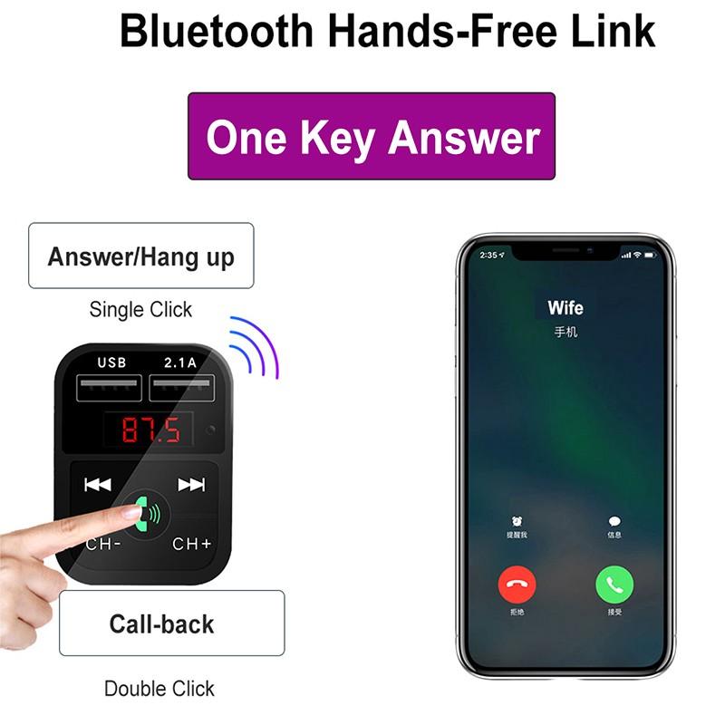 Автомобильный Bluetooth 5.0 FM-передатчик Автомобильный комплект MP3-модулятор плеер Беспроводной громкой связи Аудиоприемник 3.1A Dual USB Smart Fast Charger Автомобильные аксессуары