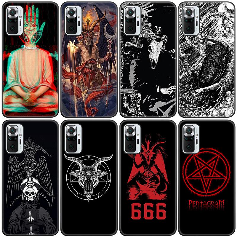 Пентаграмма 666 демонический сатанинский силиконовый чехол для телефона для Xiaomi Redmi Note 11 10 9 8 Pro 11T 10T 10S 9S 8T 9 9A 9C 9T черный чехол