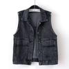 Denim Vintage Sleeveless Loose Single Breasted Women's Vest Jacket Coats Korean Fashion Short Coat For Women