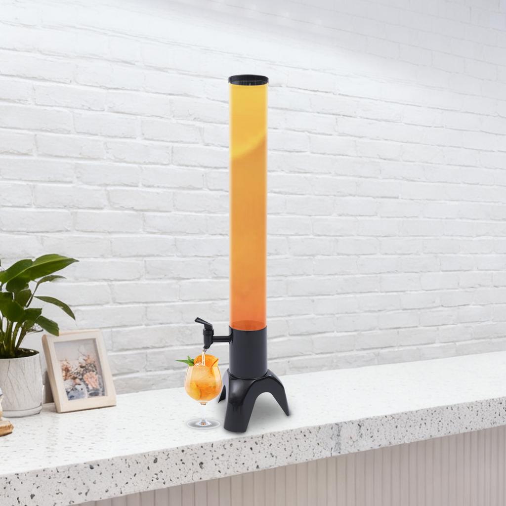 3L Beer Tower Dispenser W/ Ice Tube, Clear & Black Liquor Dispenser for Parties, Bars, Home Use - 100oz Capacity, 32.28in Height