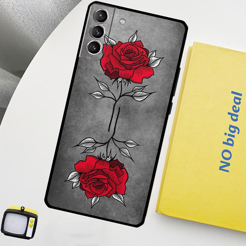 Цветочный чехол с изображением розы для Samsung Galaxy S25 Ultra S20 S21 S22 S23 Plus S24 Ultra S9 S10 S25 FE
