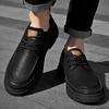 Повседневные мужские кожаные туфли в стиле ретро для отдыха на природе вечеринки повседневные удобные туфли для офиса для взрослых классические черные коричневые