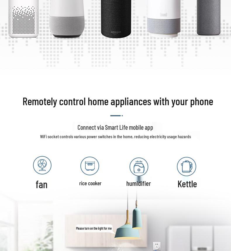 Умная WiFi розетка, совместимая с Alexa, с поддержкой таймера для различных регионов