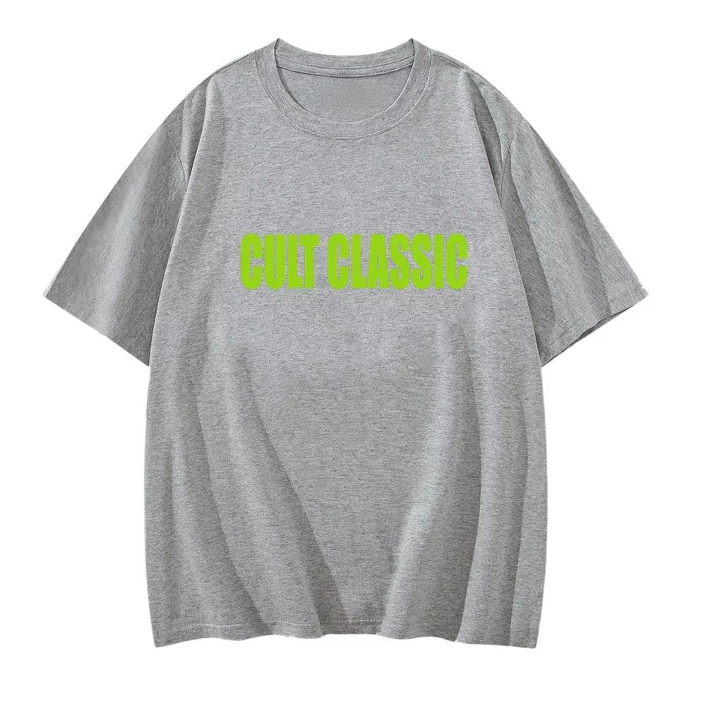Pink Cult Classic Vintage Black and White Bold Letter High Street T-Shirt Cotton Graphic Tee Unisex Unisex Summer Streetwear
