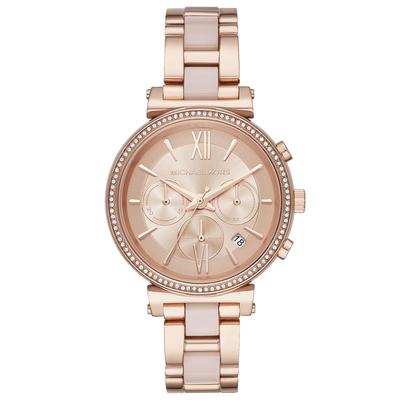 Женские часы Sofie Chronograph MK6560 с розовым циферблатом