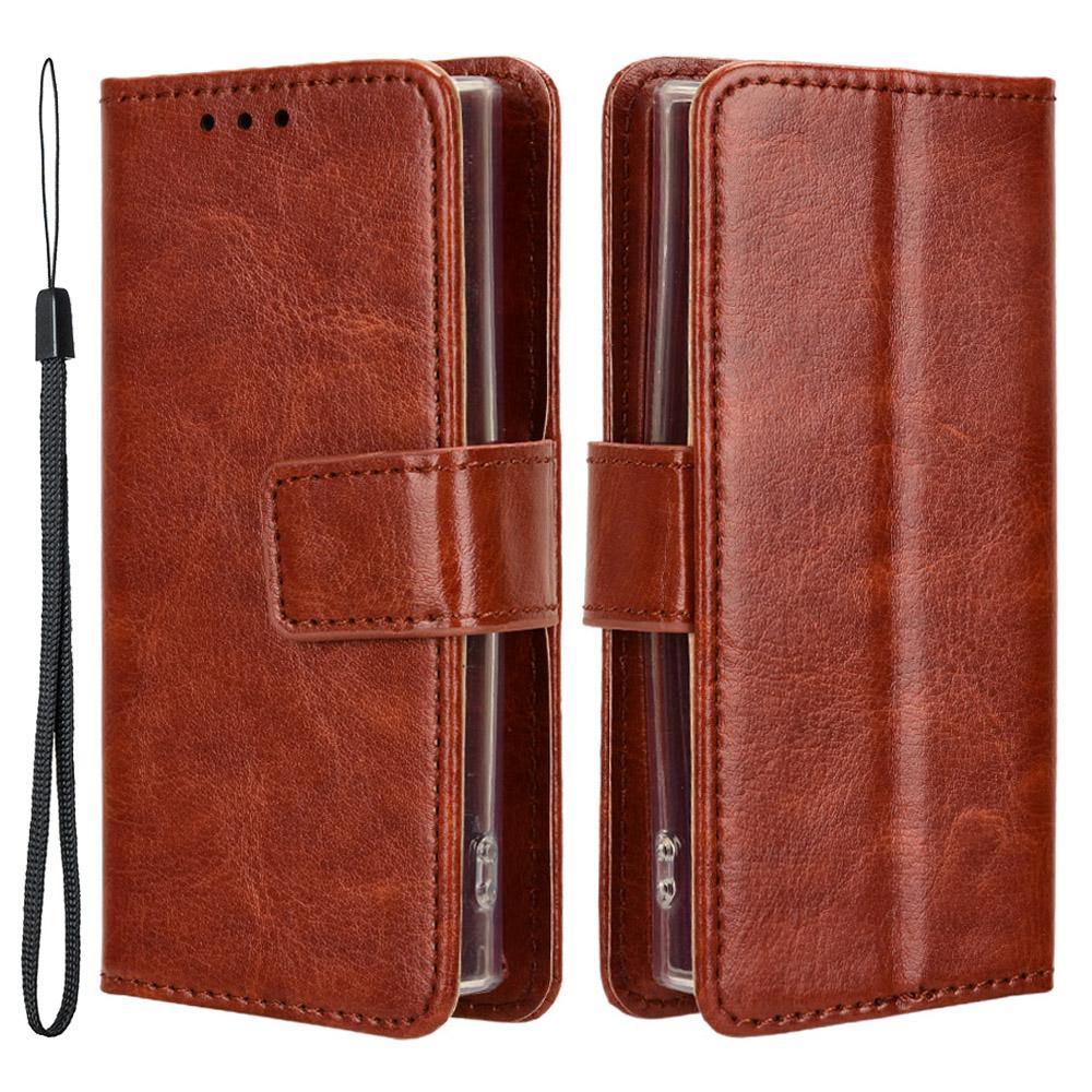 Phone Case for Nokia 105 4G (2023) Crazy Horse Texture PU Leather Anti-drop Wallet Stand Cover