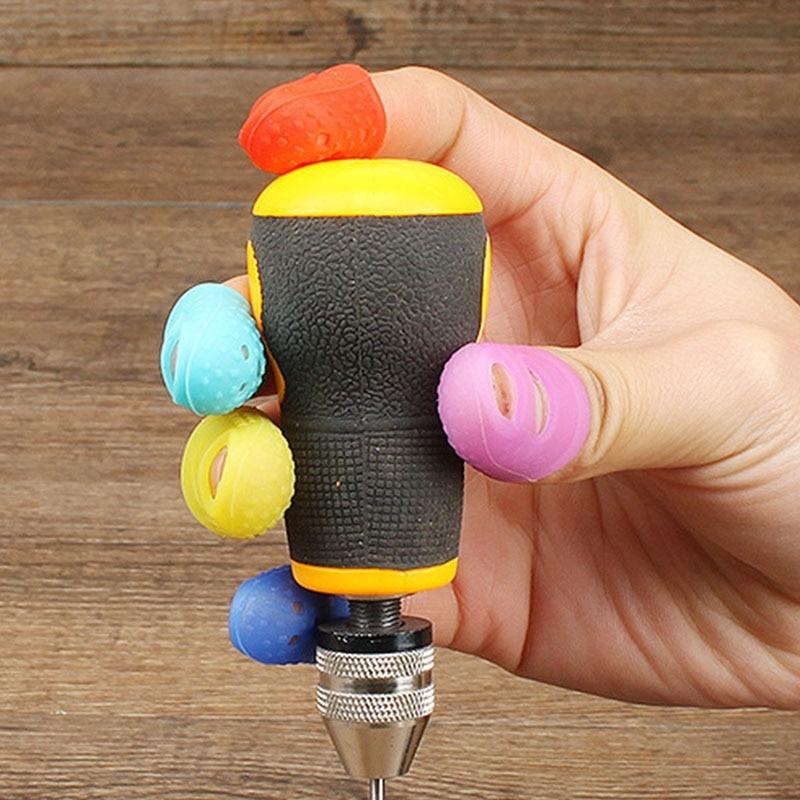 10pcs Multifunctional Silicone Thimbles Hollowed Out Breathable Protective Finger Sleeve DIY Crafts Sewing Accessories
