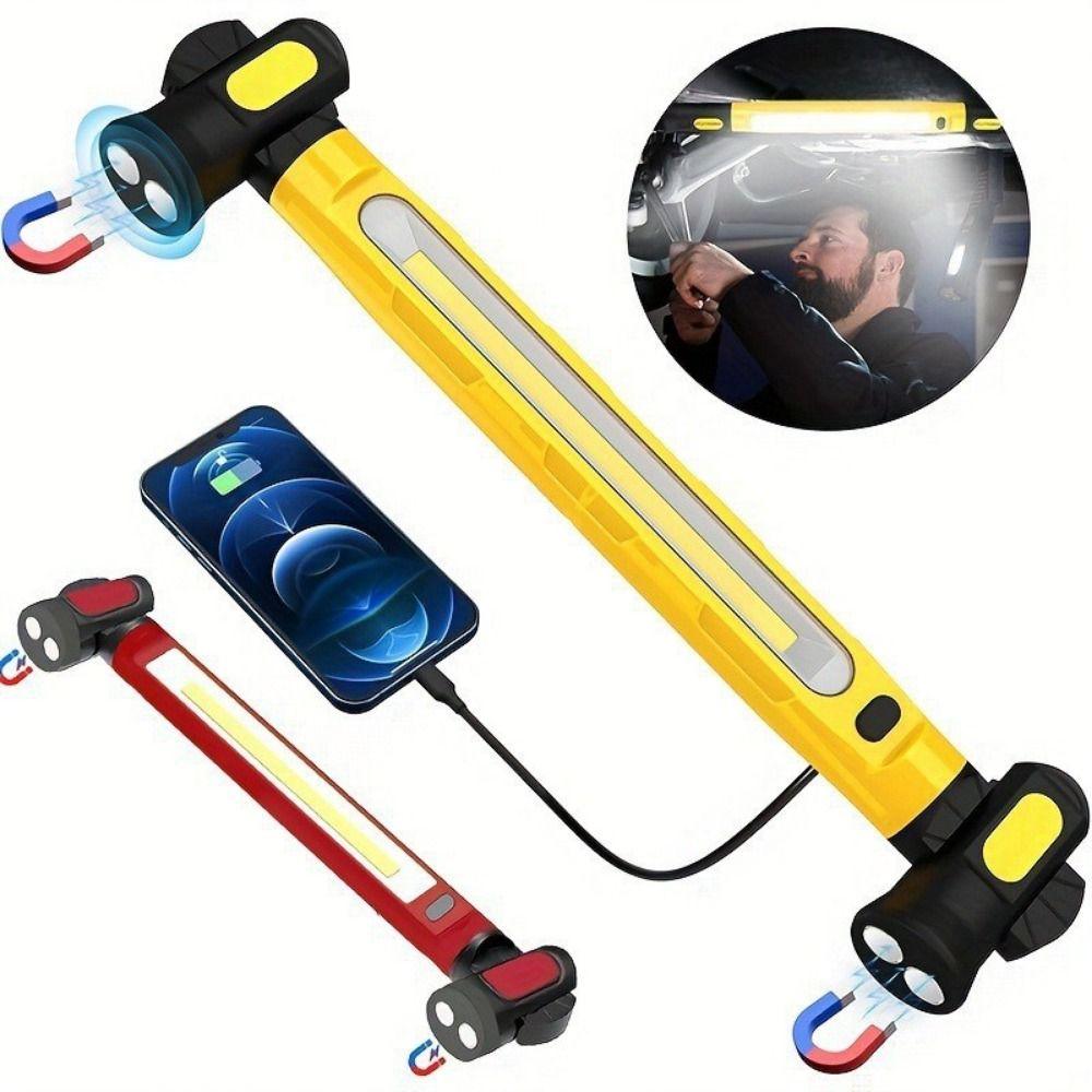 Rotating Magnetic Base LED Work Light Rechargeable Under Hood Work Light Bar Vehicle Inspection