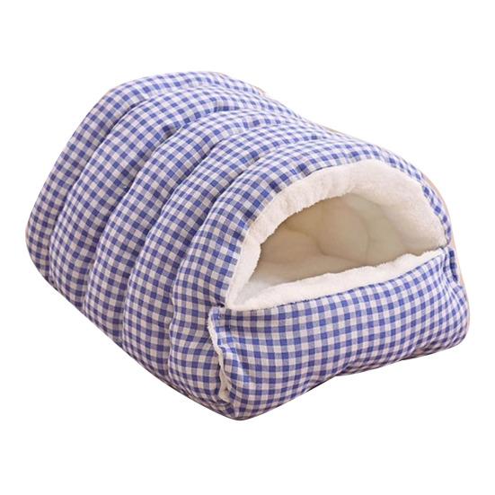 Кошачье гнездо-кровать Зимняя теплая пещера для питомца Домик-палатка с мягкой плюшевой подстилкой для домашних кошек и щенков Съемная моющаяся