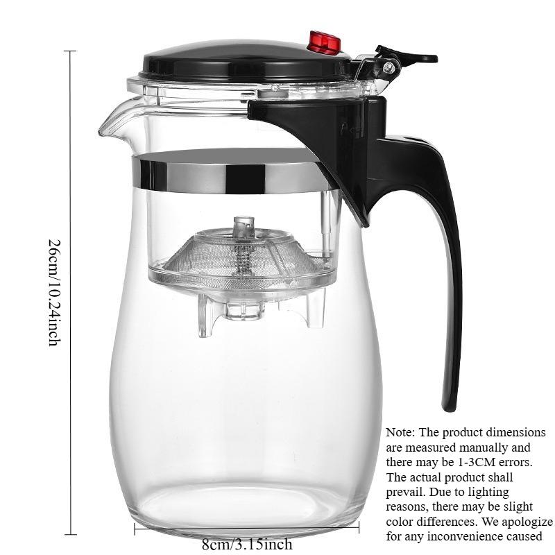 750ML Creative High Borosilicate Glass Filter Teapot Home Office Gift Large Capacity Press Floating Cup with Lid for Perfect Tea