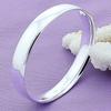 Fashion 925 Sterling Silver Round Bracelet Bangles Trendy Simple Big Bangle For Women Jewelry Gift