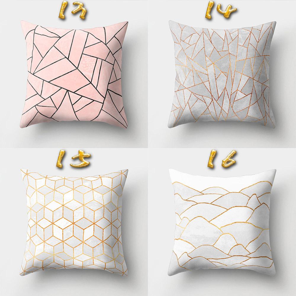 Nordic Marble Car Waist Pillow Sofa Pillow Case Velvet Cloth Printing Creative Home Office Pillow