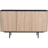 Memphis Buffet - Wood And Black Decor - 3 Doors Famemphisbuf3p