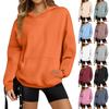 Women's Casual Fashion Loose Sports Drop Shoulder Pullover Long Sleeve Sweatshirt