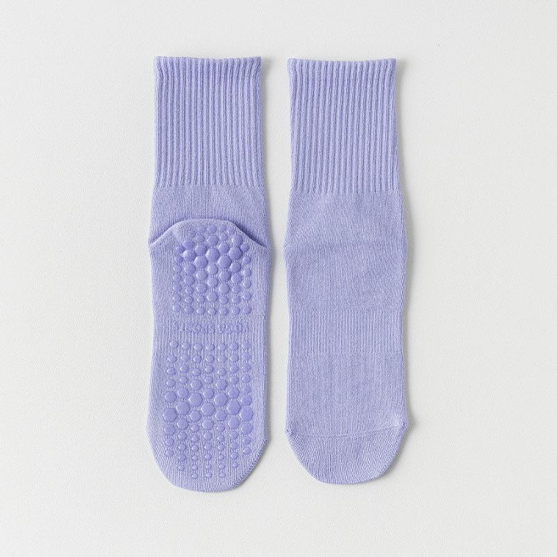 Autumn and Winter Simple Pure Color Mid Calf Socks Silicone Non-slip Fitness Indoor Dance Sock