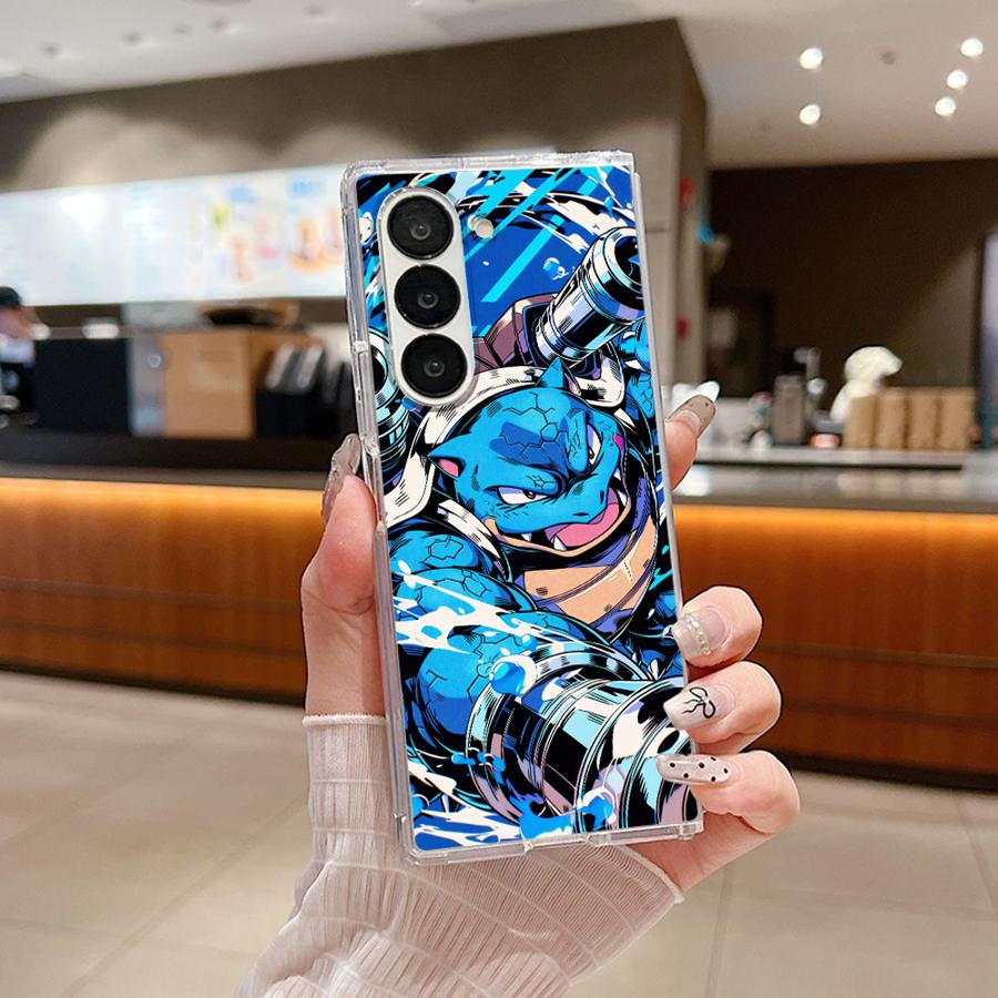 Transparent Soft Phone Cover Case for Samsung Galaxy Z Fold 7 6 5 4 3 ZFold6 ZFold3 ZFold7 ZFold5 ZFold4 Cute Pikachu Pokemon