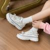 Fashion New Style Thick Soled Retro Small White Shoes Women's Korean Trend Versatile Casual Shoes Outdoor Street Party Sports Shoes