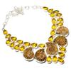 Натуральный аммонит, драгоценный камень цитрин, ожерелье из стерлингового серебра 925 пробы, 18 дюймов, K7b93