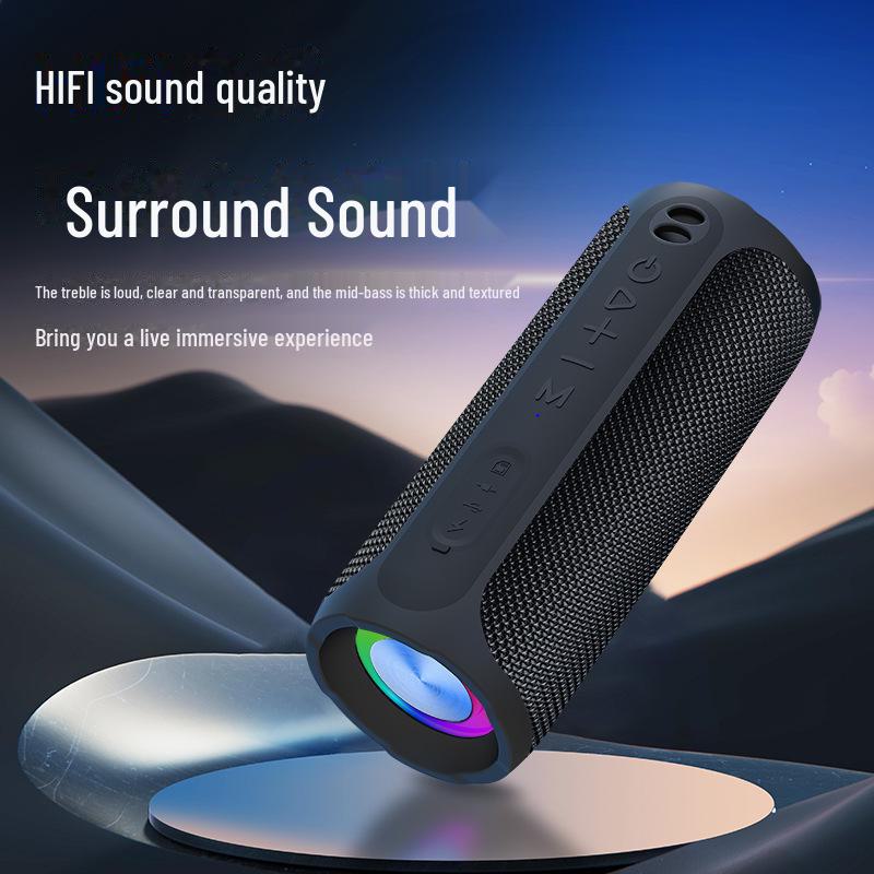 Wireless Bluetooth Mini Speaker with Colorful Lights & Heavy Bass for Home, Outdoor, Office, Card Slot Feature