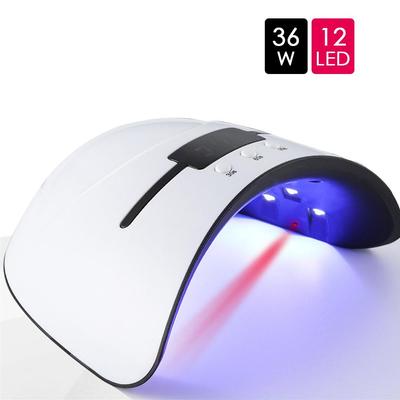 36W УФ светодиодная лампа для ногтей, маникюра, ЖК-экрана, лампа для отверждения всех гель-лаков, умный датчик, 12 светодиодных бусинок