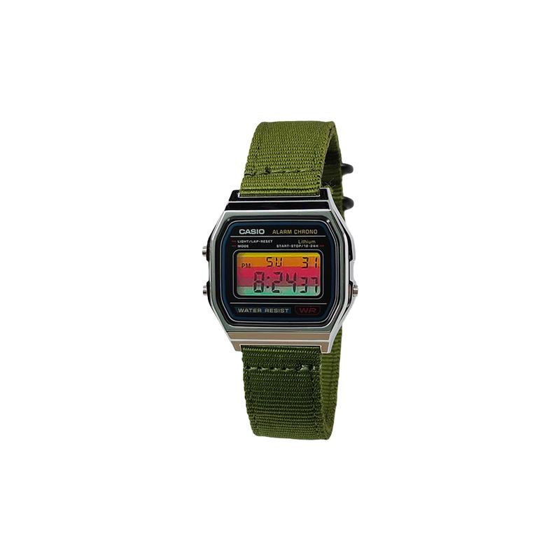 Casio Индивидуальные часы модифицированная серия серебристый полимерный корпус водозащита на повседневную жизнь A158WA-1 модифицированный-секретный ключ X-7 Кварцевые кожаный ремешок A158WA-1