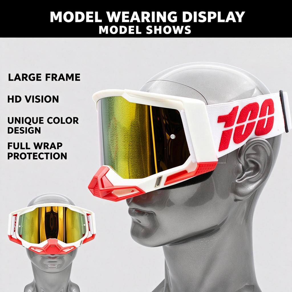 New Motorcycle Off-Road Goggles Outdoor Sports Color-Changing Riding Full Face Protective Ski Safety Glasses Motocross Goggles