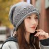 Женская шапка-бини с отворотом для большой головы, с защитой ушей и кулиской - Универсальная теплая вязаная шапка для маленьких лиц на осень и зиму