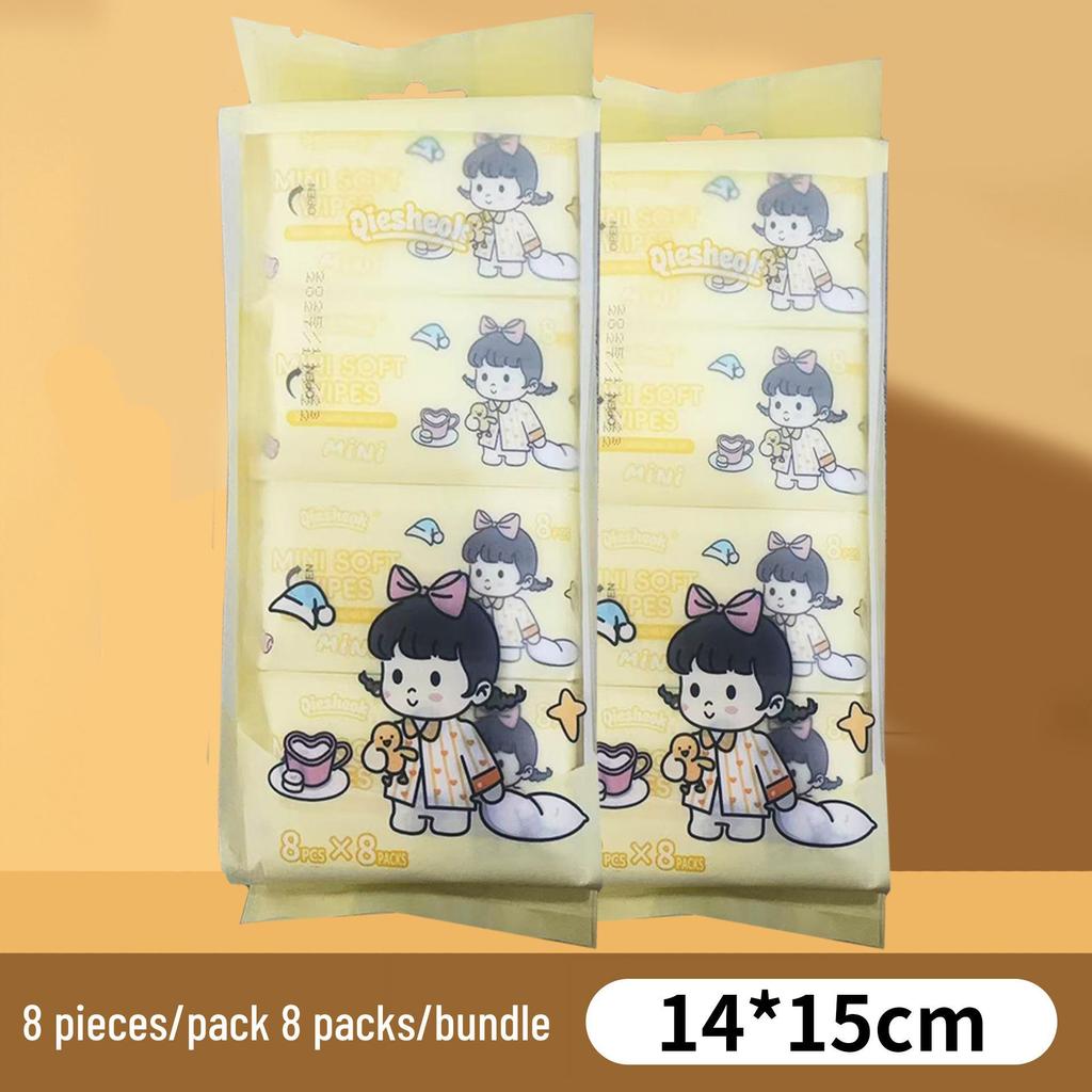 Мини влажные салфетки дорожный набор: 8 детских салфеток в упаковке, специально для детских рук